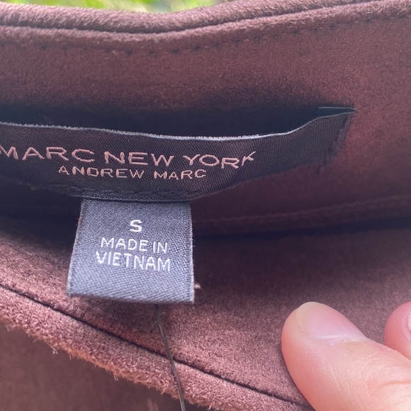 Mark New York Andrew Marc Chocolate Brown Suede Dress Pants Size S - Picture 3 of 7